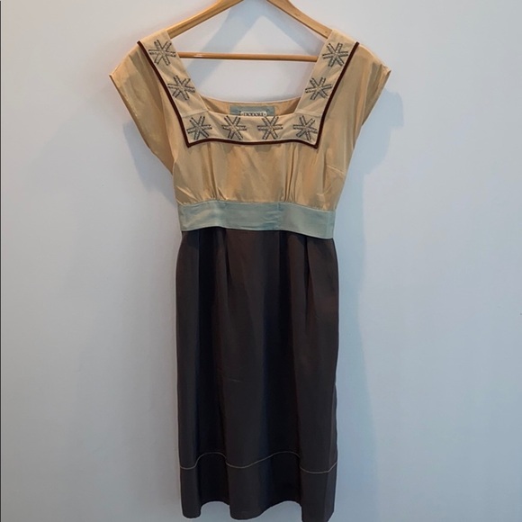 🎉HP Anthropologie Diodore Silk Dress w/Beading - Picture 3 of 6